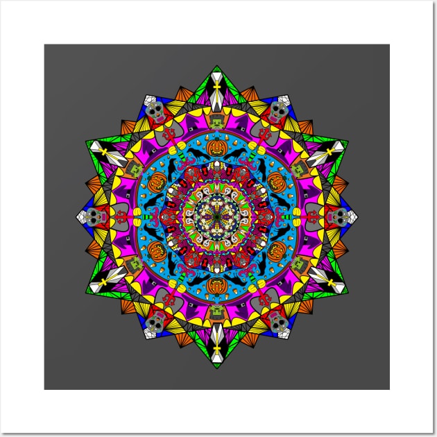 Mandala Halloween Colorful Spirit Wall Art by pbDazzler23